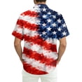 thumbnail image 5 of Men's American 250Th Anniversary Art Print Hawaiian Shirt 1776-2026 Patriotic Tee with America Script and Starburst Rays Vermilion L, 5 of 8
