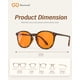 thumbnail image 5 of Gafas Bloomoak con bloqueo de luz azul, color naranja, retro, redondas, 5 of 7