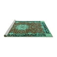thumbnail image 2 of Ahgly Company Machine Washable Indoor Square Persian Turquoise Blue Traditional Area Rugs, 4' Square, 2 of 4