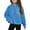 Blue, variant on Mercatoo Half Zip Crop Sweatshirt for Girls Long Sleeve Pullover Tops Kids Lightweight Winter Clothes