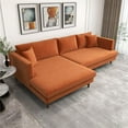 thumbnail image 4 of Denise Modern Living Room Orange Velvet Corner Left-Facing Sectional Sofa, 4 of 8
