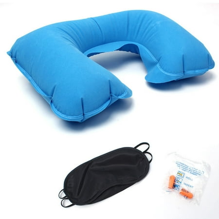 U Shaped Travel Air Flight Inflatable Pillows Neck Support Headrest (Best Nav Head Unit)