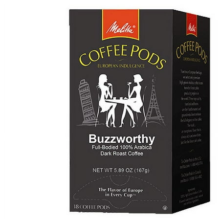 Melitta Buzzworthy Dark Roast Coffee Pods for Senseo & Hamilton Beach Brewers, 18 Ct