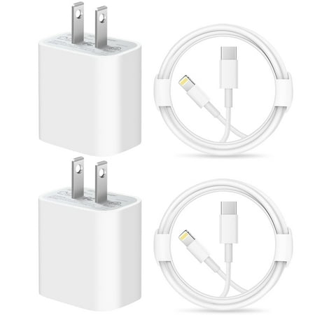 iPhone 14 13 12 11 Super Fast Charger, High Speed iPhone Charger 20W PD USB C 3.3FT Wall Charger Compatible（2PACK)