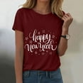 thumbnail image 2 of felwors Happy New Year Shirt for Women 2026 New Years Eve T-Shirt Countdown Fireworks Holiday Party Tops(Wine, L), 2 of 8
