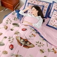 thumbnail image 4 of Homewish Teens Chic Floral Mushroom Bedding Comforter Set 7pcs,Ladybug Moth Dragonfly Queen Bedding Sets Super Cozy,Exotic Style Queen Sheet Sets,Ultra Soft Home Decor,Reversible, 4 of 8