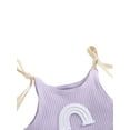 thumbnail image 3 of ITFABS Baby Girls Sleeveless Ribbed Romper,  Newborn Tie-up Arch Bridge Pattern U- Neck Playsuit, 3 of 6