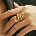 thumbnail image 3 of Fashion Snake 18k Yellow Gold Plated Rings Cubic Zirconia Women Jewelry Sz 6-10, 3 of 6