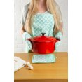 thumbnail image 5 of Contemporary Home Living Set of 2 Aqua Green and White Lattice Oven Mitt 13", 5 of 8