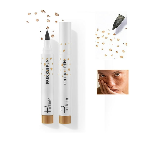 Freckle Pen, Lifelike Freckle Makeup Pen Freckle Color Concealer Pen, Waterproof Longlasting Soft Dot Spot Professional Make Up Kit for Natural Effortless Sun Kissed Makeup，Light Brown