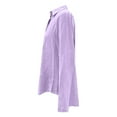 thumbnail image 5 of Purple Women Shirts, Women'S Solid Color Cotton And Linen Casual Shirt Loose Long Sleeve Linen V Neck Shirt T Shirt,Women Shirts S, 5 of 6