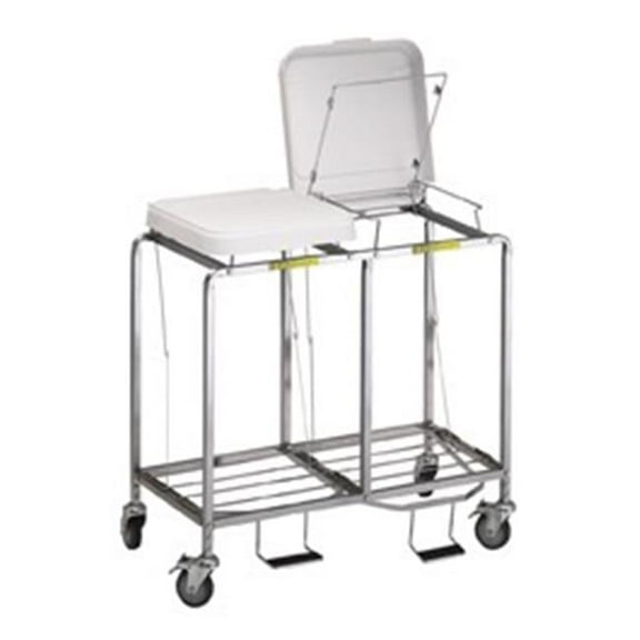 R&B Wire 674NB Double Easy Access Hamper with Foot Pedal - No Bag