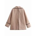 thumbnail image 5 of Women Winter Faux Fur Coats Long Sleeve Lapel Outerwear Cardigan Fashion Fur Coat Top Khaki L, 5 of 7