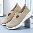 thumbnail image 6 of Pandaie Orthopedic Shoes for Women Wide Width Breathable Walking Slip on Sneakers Comfortable Arch Support Nurse Shoes Khaki Size 6.5, 6 of 9