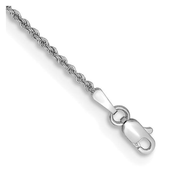 Auriga Fine Jewelry 14K White Gold 1.5mm Regular Rope Chain Bracelet 7 inch for Women (L- 7inch, W- 1.5mm)