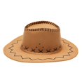thumbnail image 3 of Outfmvch Cowboy Hat Cowboy Hats for Women Western Cowgirl Hat Sombrero Hats Beach Hats for Women Western Hats for Women Straw Hats for Women Bronze One Size, 3 of 5