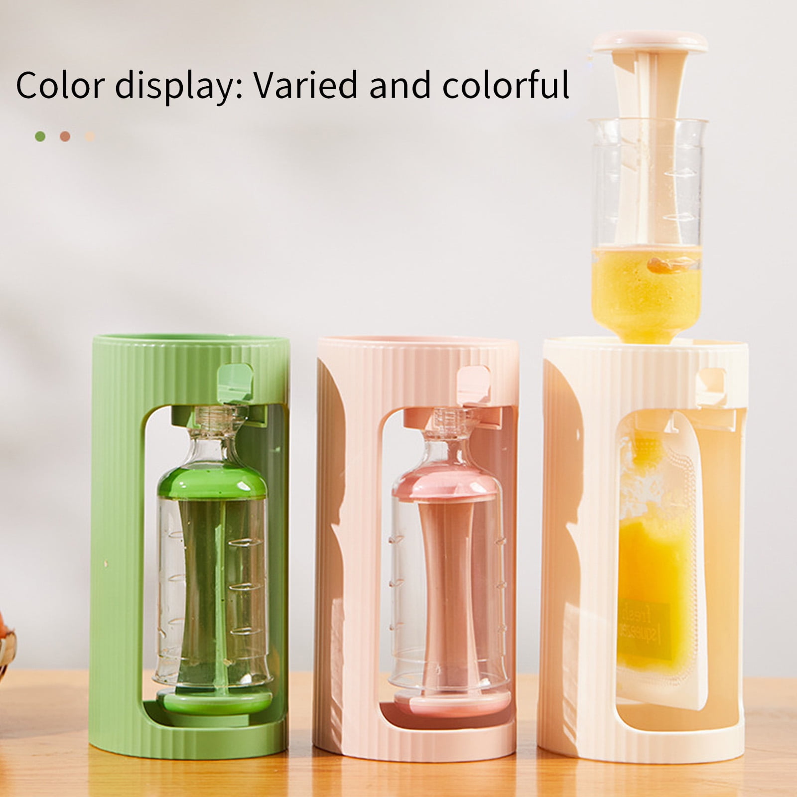 Baby Fruit Puree Maker With 118ml Storage Bags Grade Squeeze Feeder Manual Operate Easy Cleaning For Travel