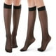 thumbnail image 1 of G&Y 9 Pares de Pantimedias hasta la Rodilla con Puntera Reforzada - Medias de Nailon 20D para Mujer, Negro, 1 of 6