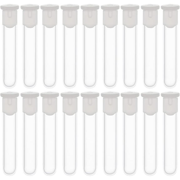 100 Sets 3/4 ML Clear Glass Sample Tube Mini Glass Refillable Sample Vial with Silicone Stopper