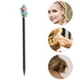 thumbnail image 3 of Unique Bargains 1 Pc Hair Chopstick Classic Gardenia Hair Hairpin Black Pink Blue, 3 of 5
