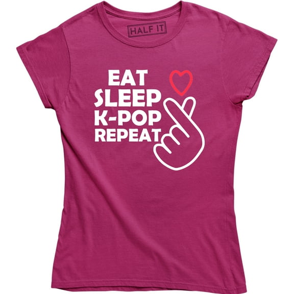 Eat Sleep K-pop Repeat - Boys Women's Love Symbol Kdrama T-Shirt
