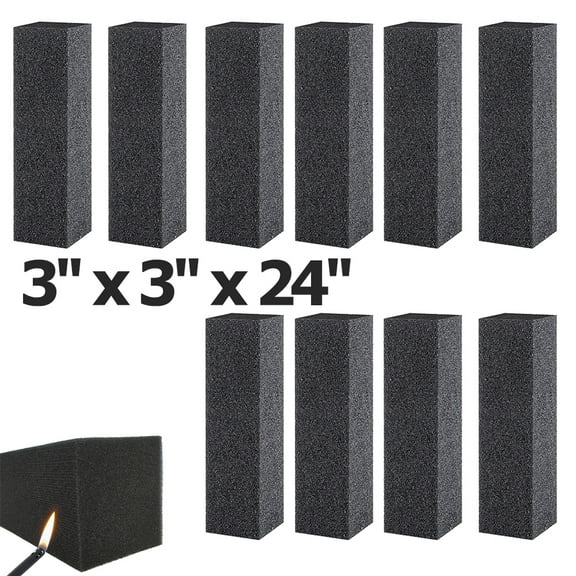 TIANLAIMEI 3"x 3"x 24" Acoustic Foam Panel Wedge Studio Soundproofing Wall Tile Bass Trap Corner Bass Block