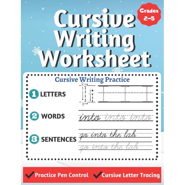 cursive writing worksheet cursive writing practice by tracing letters words and sentences to improve handwriting worksheets practice writing in cursive for kids to improve penmanship cursive workb walmart com