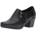 thumbnail image 1 of Clarks Emslie Warren Mocasín Slip On para Mujer en Cuero Negro, 1 of 8