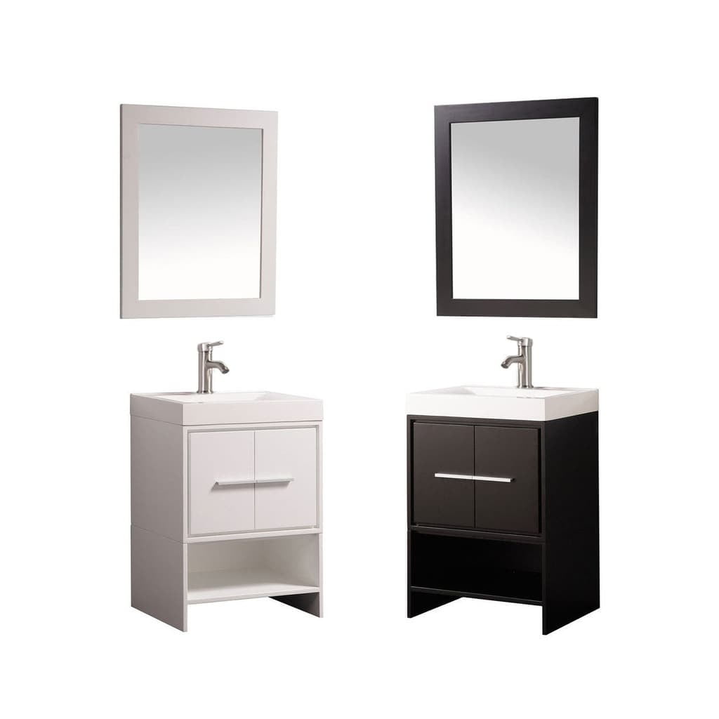 MTD Vanities Cypress Painted White/Espresso Wood/Oak/Acrylic 24inch