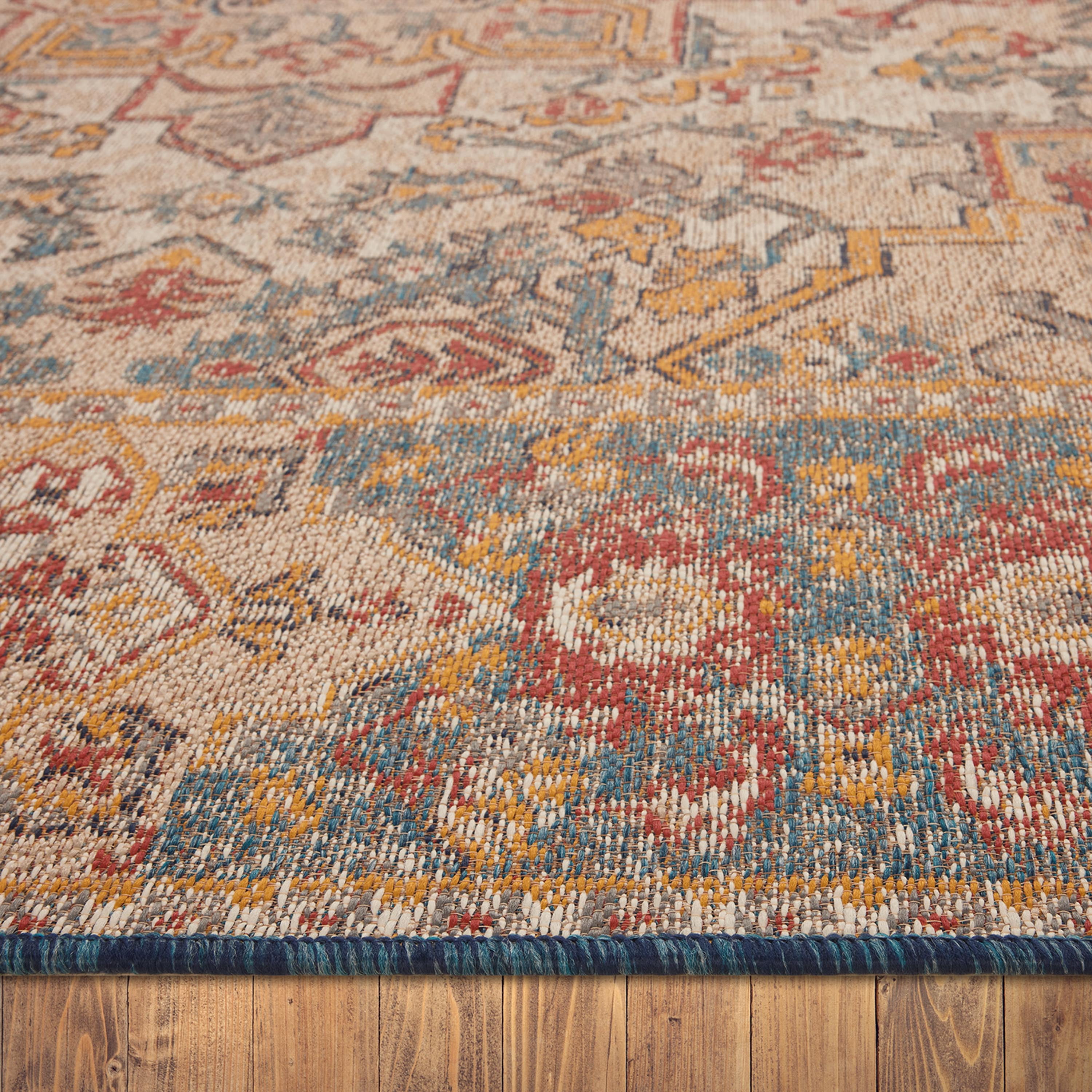 (1 pack) Better Homes & Gardens Multi-Color Rana Persian 7' x 10' Outdoor Rug
