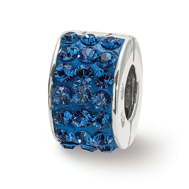 Breloque en Argent Sterling 925 pour Bracelet Pierre de Cristal Preciosa Bleu