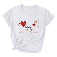 thumbnail image 2 of GaThRRgYP Womens Tops under $5,Women's Lover Printed T-shirt Round Neck Short Sleeved White XXXL, 2 of 3