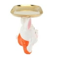 thumbnail image 5 of Verdant Touch Rabbit Tray Decoration Rabbit Plate Tray Cute Small Resin Rabbit Statue Jewelry Tray with Stainless Steel Rectangular Plate for Display Storage Orange, 5 of 8