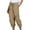 Khaki, variant on Capri Pants for Women Summer Casual Lightweight Elastic Waist Ruched Quick Drying Travel Hiking Pants with Pockets