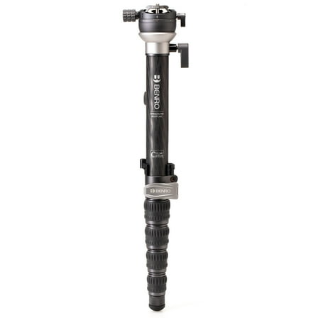 Benro MSDPL46C SupaDupa 6-Section Carbon Fiber Monopod with Leveling Pan Head, Flip Lock, 62" Maximum Height