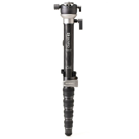 Benro MSDPL46C SupaDupa 6-Section Carbon Fiber Monopod with Leveling Pan Head, Flip Lock, 62" Maximum Height