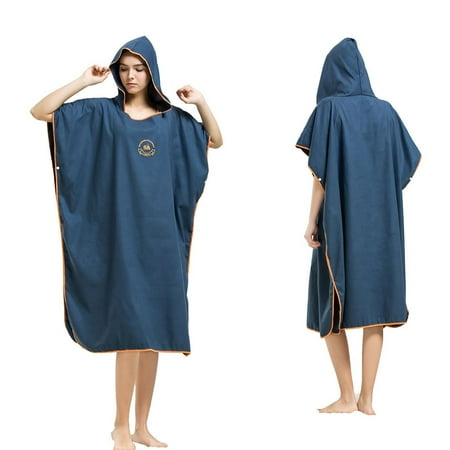 

Microfiber towel poncho suitable for surfers and swimmers to change into one size hooded bathrobe for beach and pool