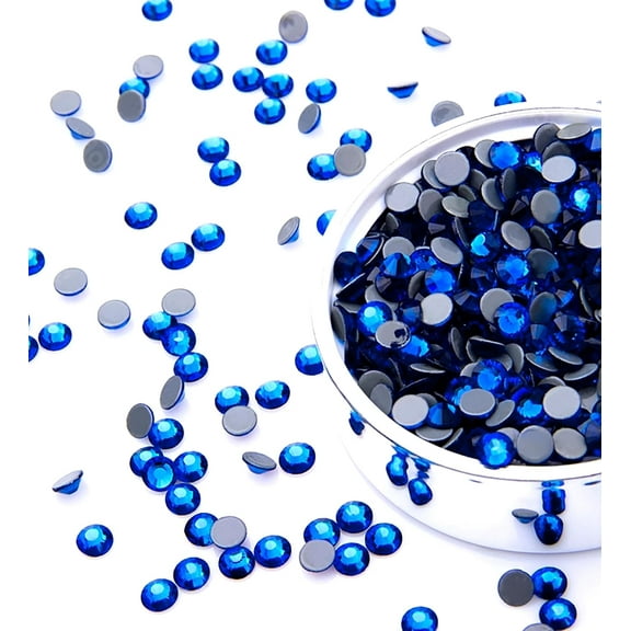 NEW ThreadNanny CZECH Quality 10gross (1440pcs) HotFix Rhinestones Crystals - 5mm/20ss, NAVY BLUE (Saphire) Color
