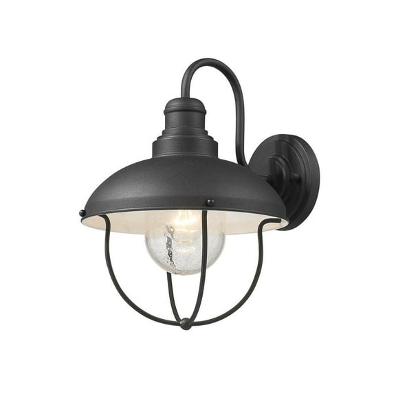 590M-BK-Z-Lite-Ansel - 1 Light Outdoor Wall Sconce In Traditional Style-14 Inches Tall and 10.75 Inches Wide Black  Black Finish with Black Shade