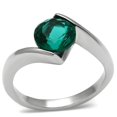 thumbnail image 1 of Alamode TK523-6 Women High Polished Stainless Steel Ring with Synthetic in Blue Zircon - Size 6, 1 of 1
