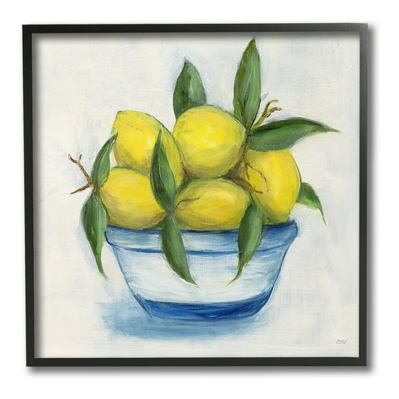 Stupell Industries Traditional Lemons Painting Food & Beverage Painting Black Framed Art Print Wall Art, 12 x 12