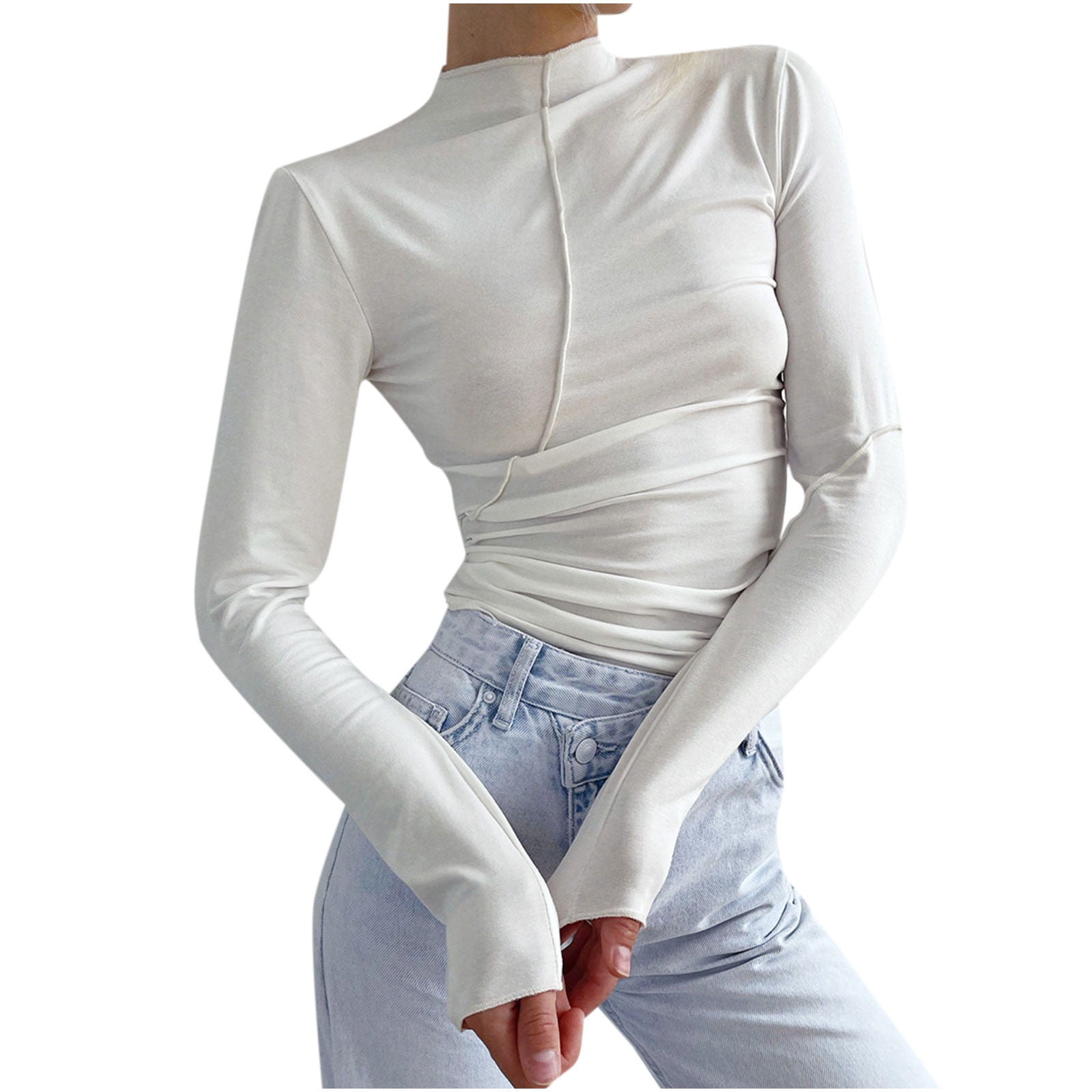 QUYUON Turtleneck Sweater Women Long Sleeve Shirts Togo Ubuy