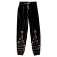 thumbnail image 3 of TTUHYWXI Christmas Sweatpants for Women 2025 High Waist Joggers Drawstring Elastic Fashion Pajamas Pants (Black, L), 3 of 4