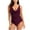 Wine, variant on Njagoc3 Womens Deep V-Neck Padded Wire-Free Tummy Control Butt Lifting One-Piece Swimsuit Camisole,Halter Neck & Spaghetti Strap