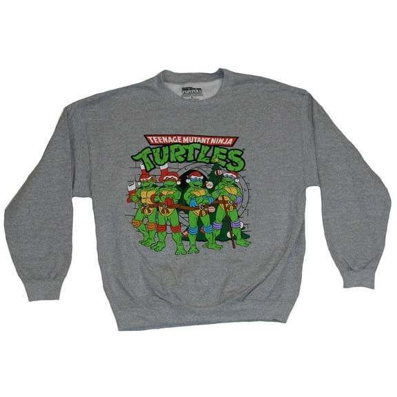 Teenage Mutant Ninja Turtles Sweatshirt - Christmas Stocking Hatted Turtles (Small)