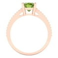 thumbnail image 4 of 2.32 ctw Solitaire with Zirconia Diamond Accents Anniversary Ring for Women | Oval Cut Natural Peridot | Hyperallergenic Solid 18K Rose Gold, 4 of 5
