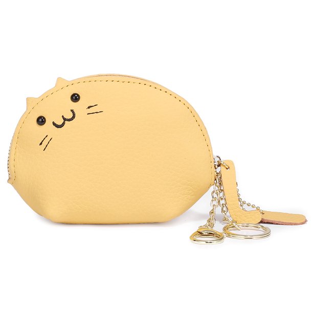 Monedero creativo de cuero genuino, bolso para llaves para mujer, billetera pequeña japonesa simple, mini monedero lindo de nicho