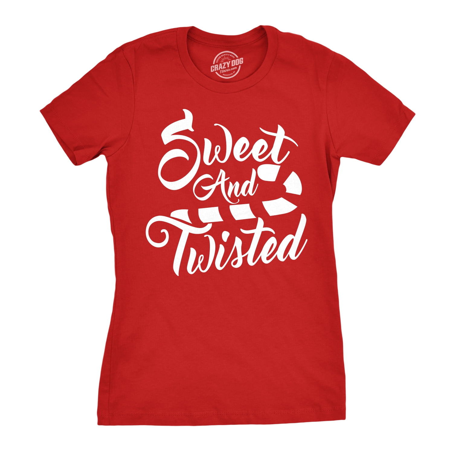 Womens Sweet And Twisted Tshirt Cute Funny Candycane Christmas Tee For