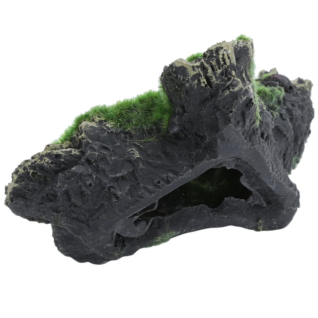 Adornos para peceras BuyWeek cueva de madera muerta de resina artificial