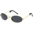thumbnail image 2 of True Vintage Oval Sunglasses Thin Metal Arms Double Nose Bridge 57mm (Gold / Smoke), 2 of 4